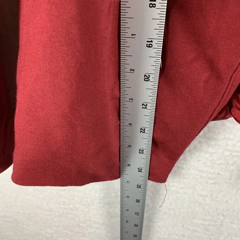 Carmen Milano Blazer Women's 8 Red Rayon Stretch Long Sleeve Lapelless 6590‎